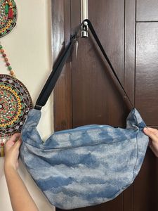 Unique Blue Cloud Print Hobo Bag