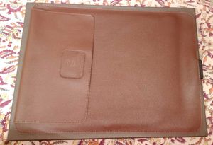 Brown Leather Tab/Mac Book Holder Cover