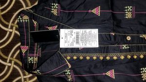 black button up kurta with collar