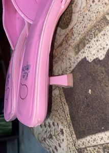 Pink Pointed Toe Heels with Embellishments