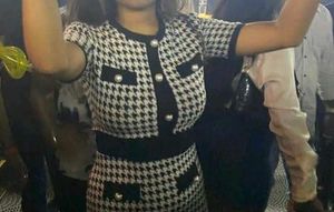 Chic Houndstooth Mini Dress