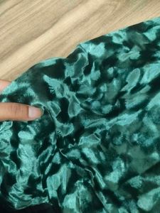 Emerald Green Velvet Fit &amp; Flare Dress