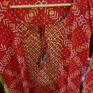Vibrant Red Ethnic Kurta Set with garara
