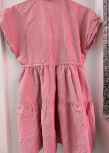 Pink Tiered Shirt Dress