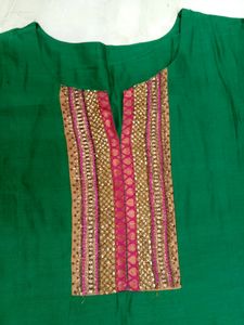 Stunning Green Color Flared Kurta.