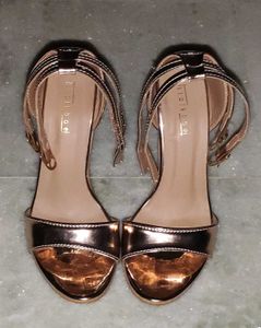 Wifes Rose Gold Ankle Wrap Heels