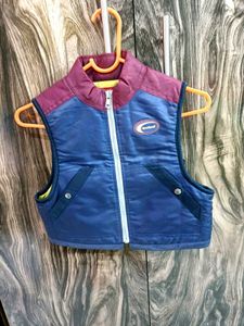 Kids' Padded Vest - Blue & Burgundy