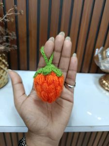 Handmade Crochet Strawberry Keychain