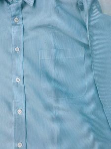 Men's Blue Striped Button-Down Shirt