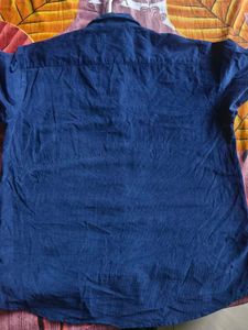 Navy Corduroy Sunflower Cuban Shirt