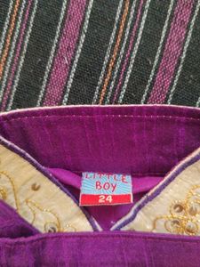 Elegant Purple Embroidered Sherwani for Boys