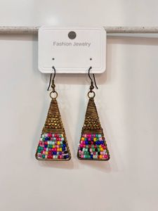 Boho Beaded Cone Earrings