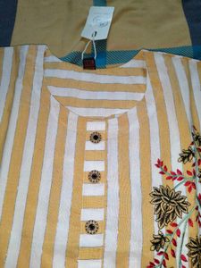 cotton  yellow kurti
