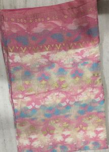 Beautiful Pink Saree with stitched blouse