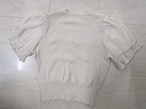 Elegant Pleated White Blouse