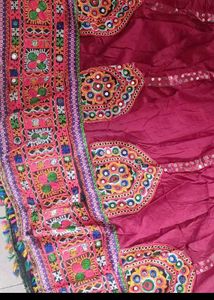 Embroidered Lehenga Choli Set with nacklesh