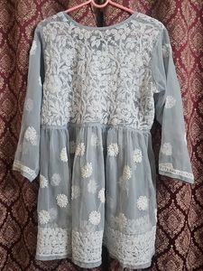 Chikankari Floral Short kurti/Top