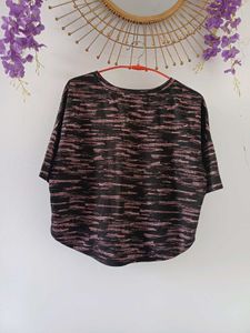 Graphic Print loose Boxy crop Top