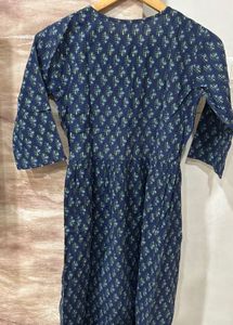Blue Floral Print Kurta