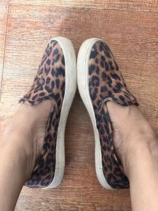 Leopard Print Slip-On Sneakers