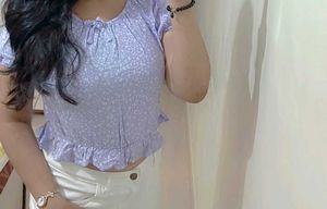 Cute aesthetic Floral Print Crop Top