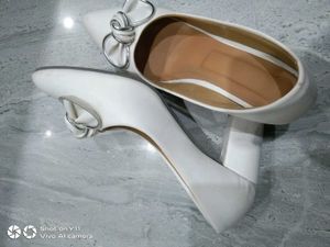 Elegant White Bow heels