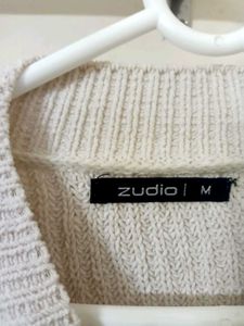 ZUDIO Cream Cable Knit Cropped Sweater
