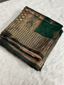 Elegant Green Patterned Saree