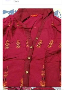 Maroon Kurta with Gold Print