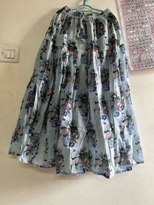 Bohemian blue floral skirt