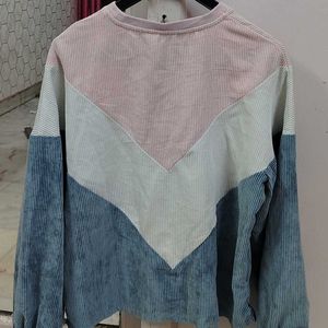Shein Colorblock Corduroy Sweatshirt