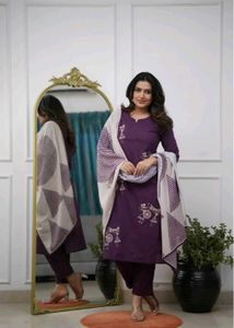 Stylish Purple Kurta Set (Size - S)