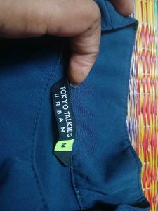 Teal Mock Neck Button Detail Top