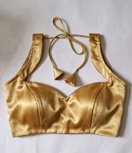 Shiny Golden Satin Blouse