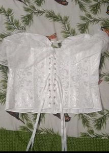Savana White Lace-up Victorian Corset