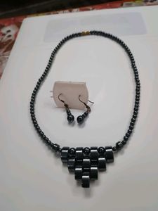 Hematite Mercury Necklace and Earring Set