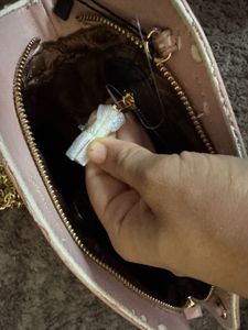 Love Moschino Pink Quilted Crossbody With Flaw