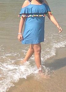 Blue Pom-Pom Dress