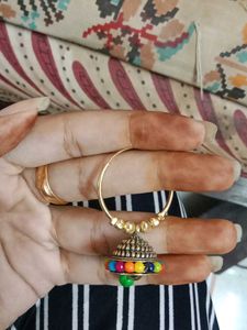 HETU Jhumka Earrings with Colorful Beads