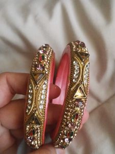Pink &amp; Gold Bangle Set