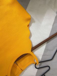 Yellow Scalloped Neck Sleeveless Top