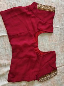 Elegant Embroidered Red Saree
