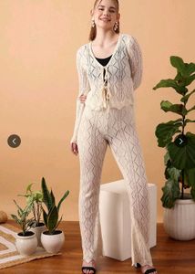 STREET 9 Boho Crochet Knit Co-ord Set