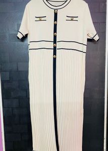 Korean Design Pleated Midi Dress