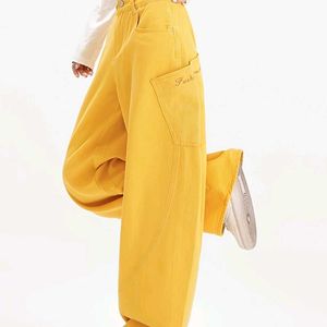 Yellow Y2k streetwear Wide-Leg Jeans