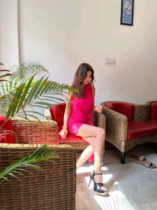 Fuchsia Gathered Bodycon Party Dress