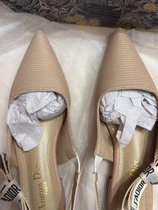 J’ADIOR Nude Slingback Flats