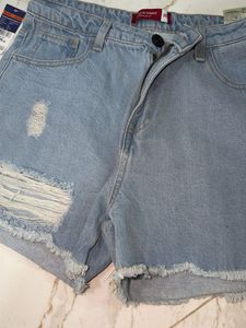 Ripped Denim Shorts