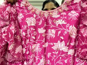 Vibrant Pink Floral Maxi Dress