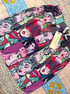 Berrylush multicoloured graphic simply mini skirt